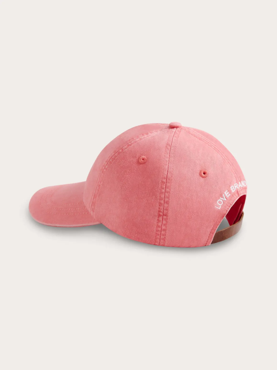 Coral Rose Cap with Vegan Leather Strap