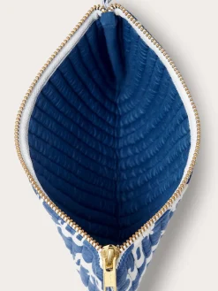 India' Quilted Clutch Bag - Elephant Palace Blue