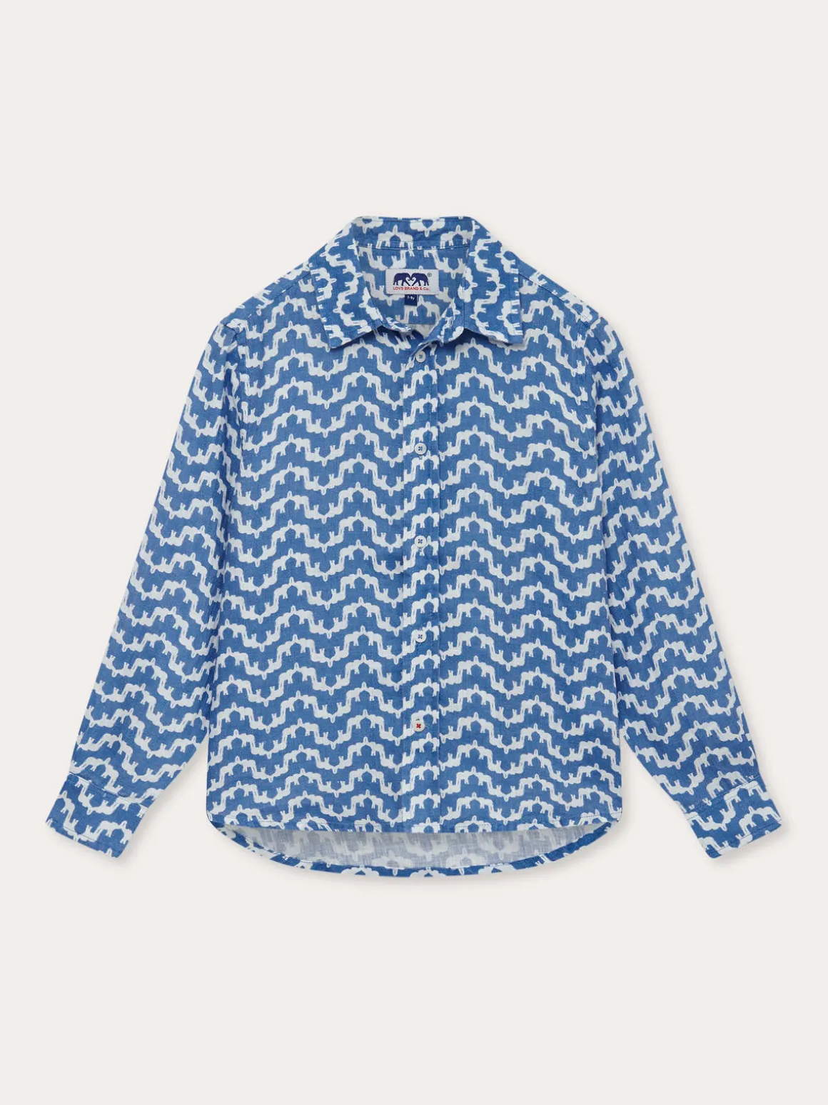 Kids Elephant Palace Blue Abaco Linen Shirt