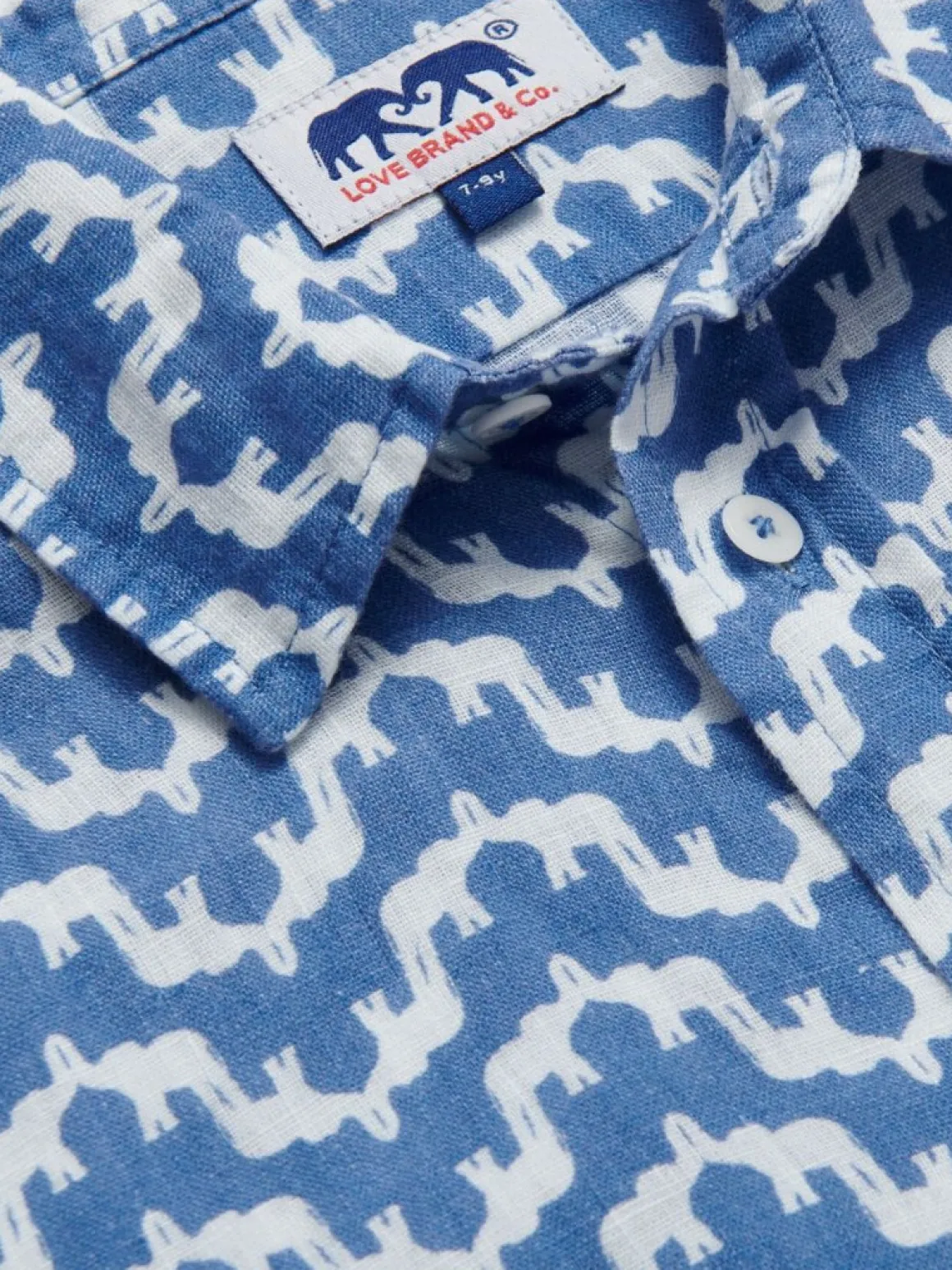Kids Elephant Palace Blue Abaco Linen Shirt