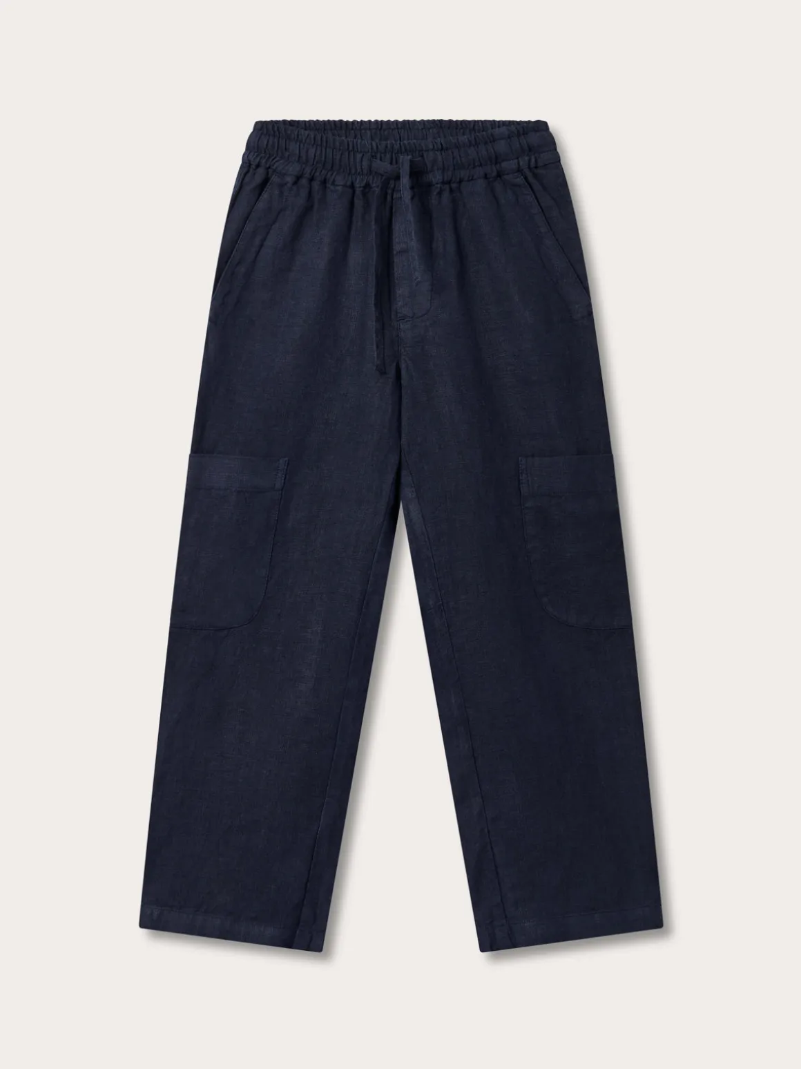 Kids Navy Blue Eleuthera Linen Trousers