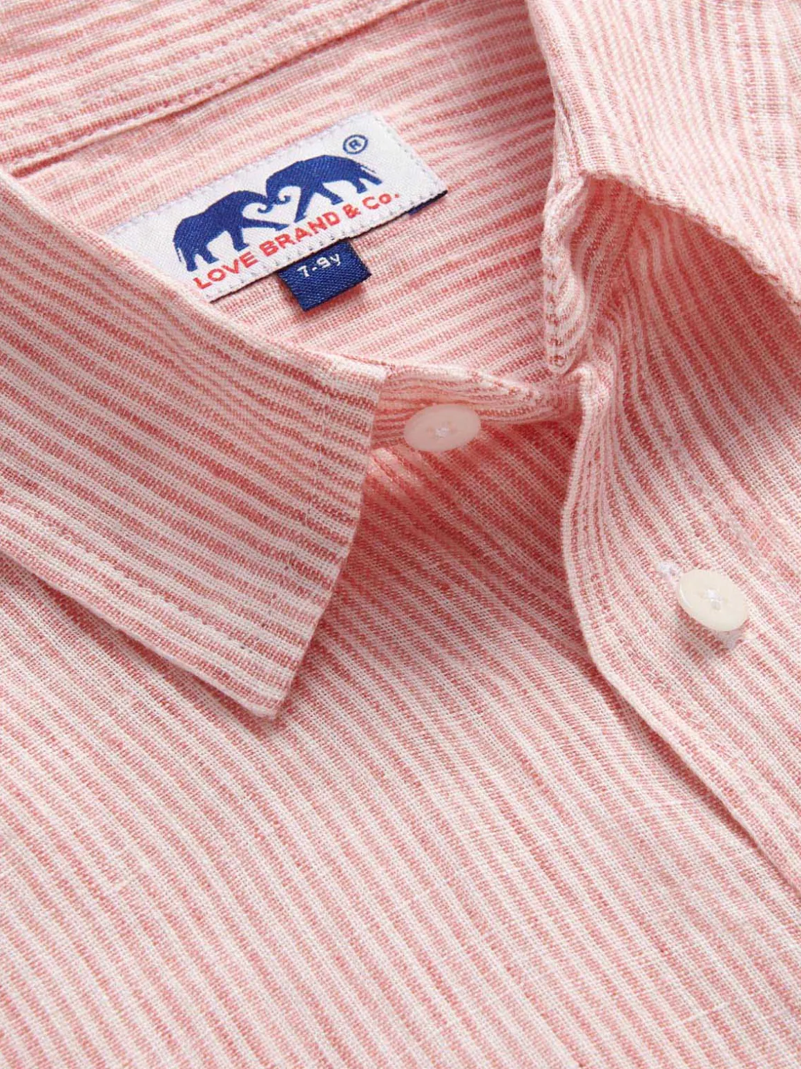 Kids Red Lines Abaco Linen Shirt