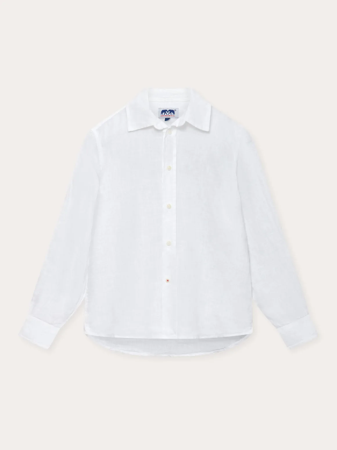 Kids White Abaco Linen Shirt