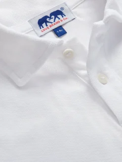 Kids White Cotton Polo Shirt