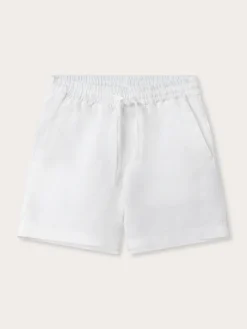 Kids White Joulter Linen Shorts
