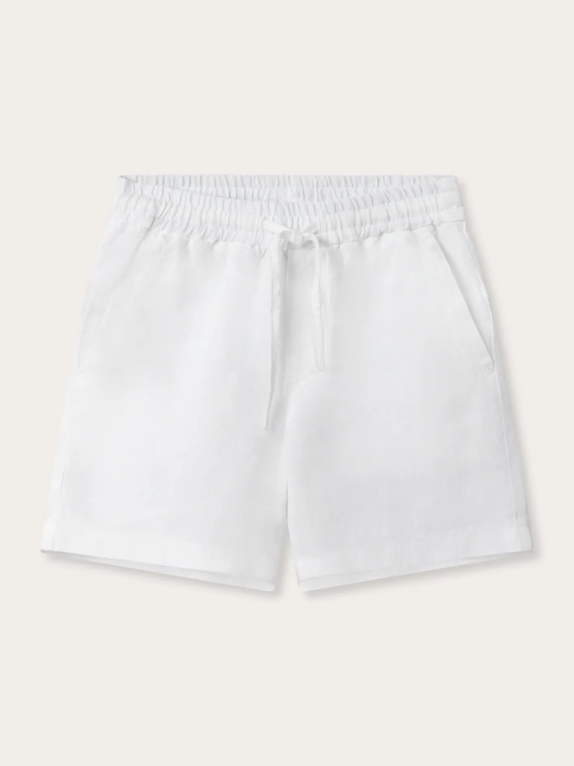 Kids White Joulter Linen Shorts