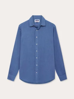 Men's Deep Blue Abaco Linen Shirt