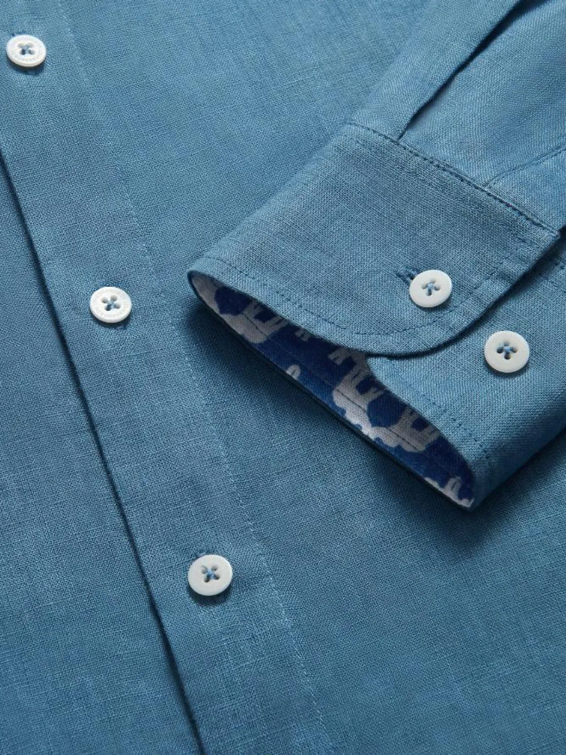 Men's Elephant Palace Blue Maycock Linen Shirt