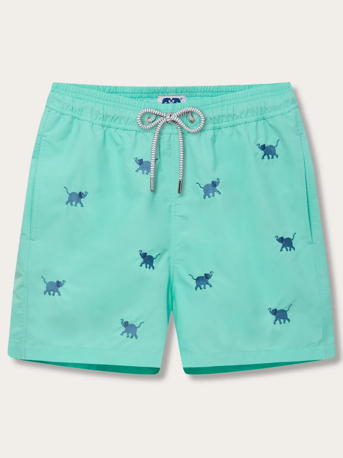Men's Elephants Galore Embroidered Swim Shorts
