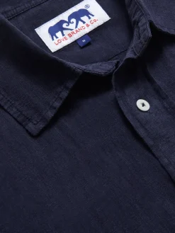 Men's Navy Blue Abaco Linen Shirt