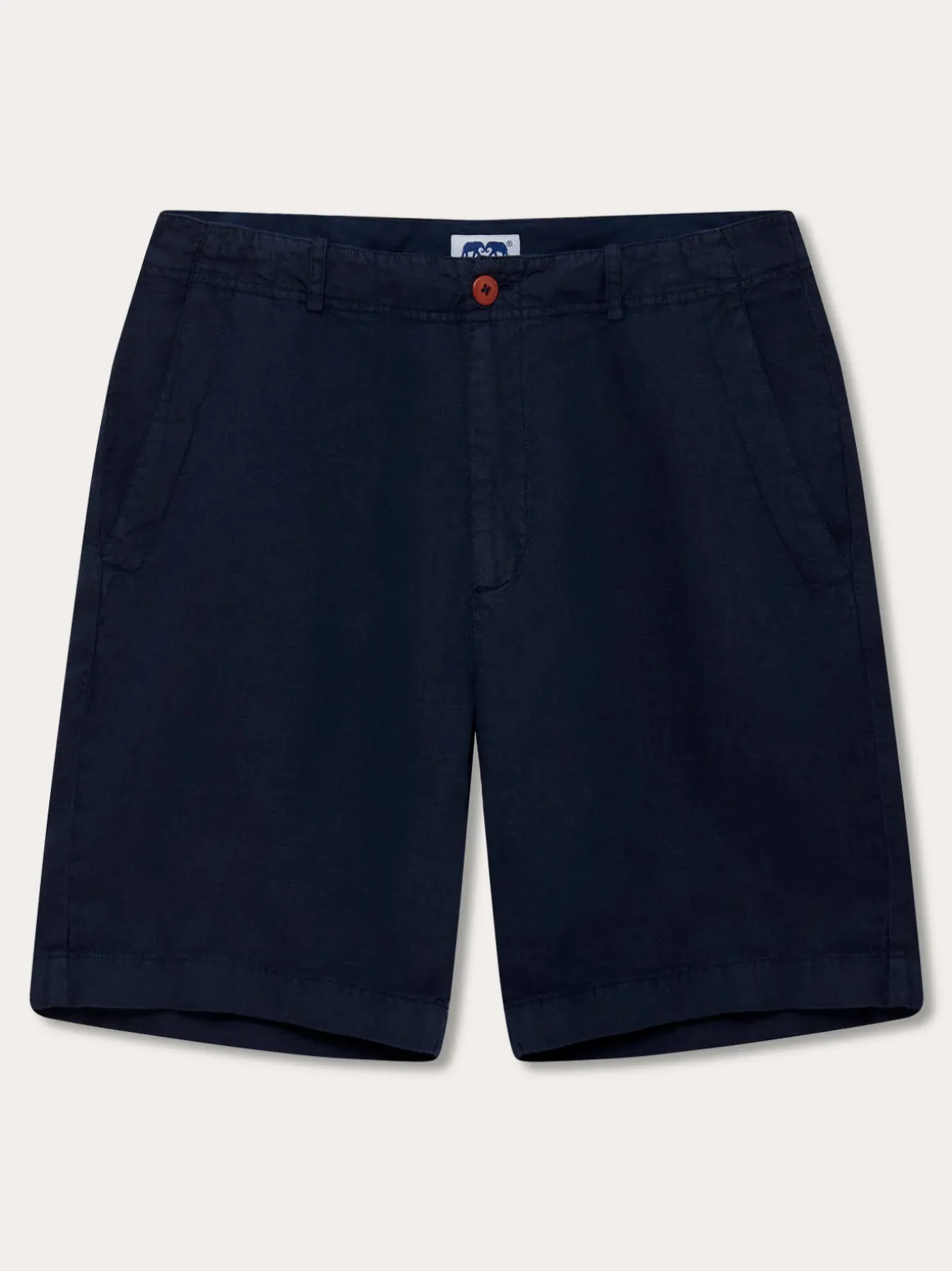 Men's Navy Blue Burrow Linen Shorts