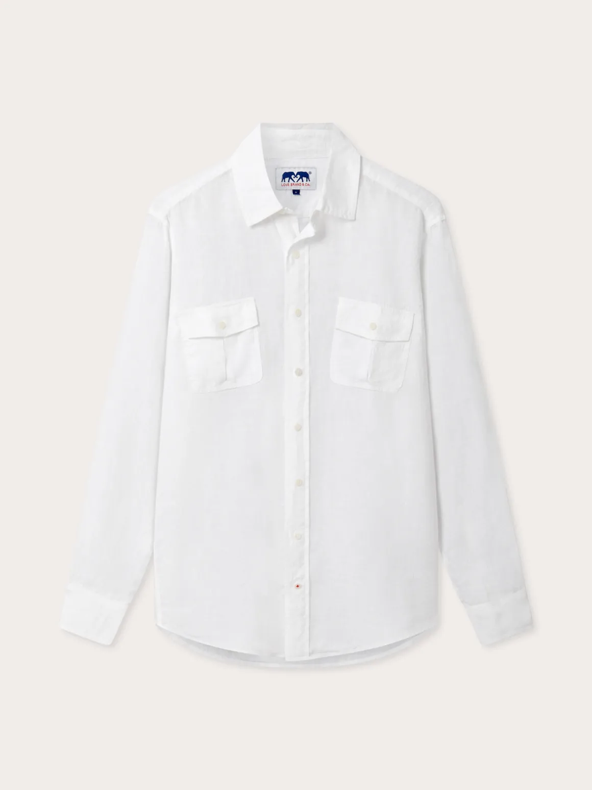 Men's White Andros Linen Shirt