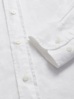 Men's White Andros Linen Shirt