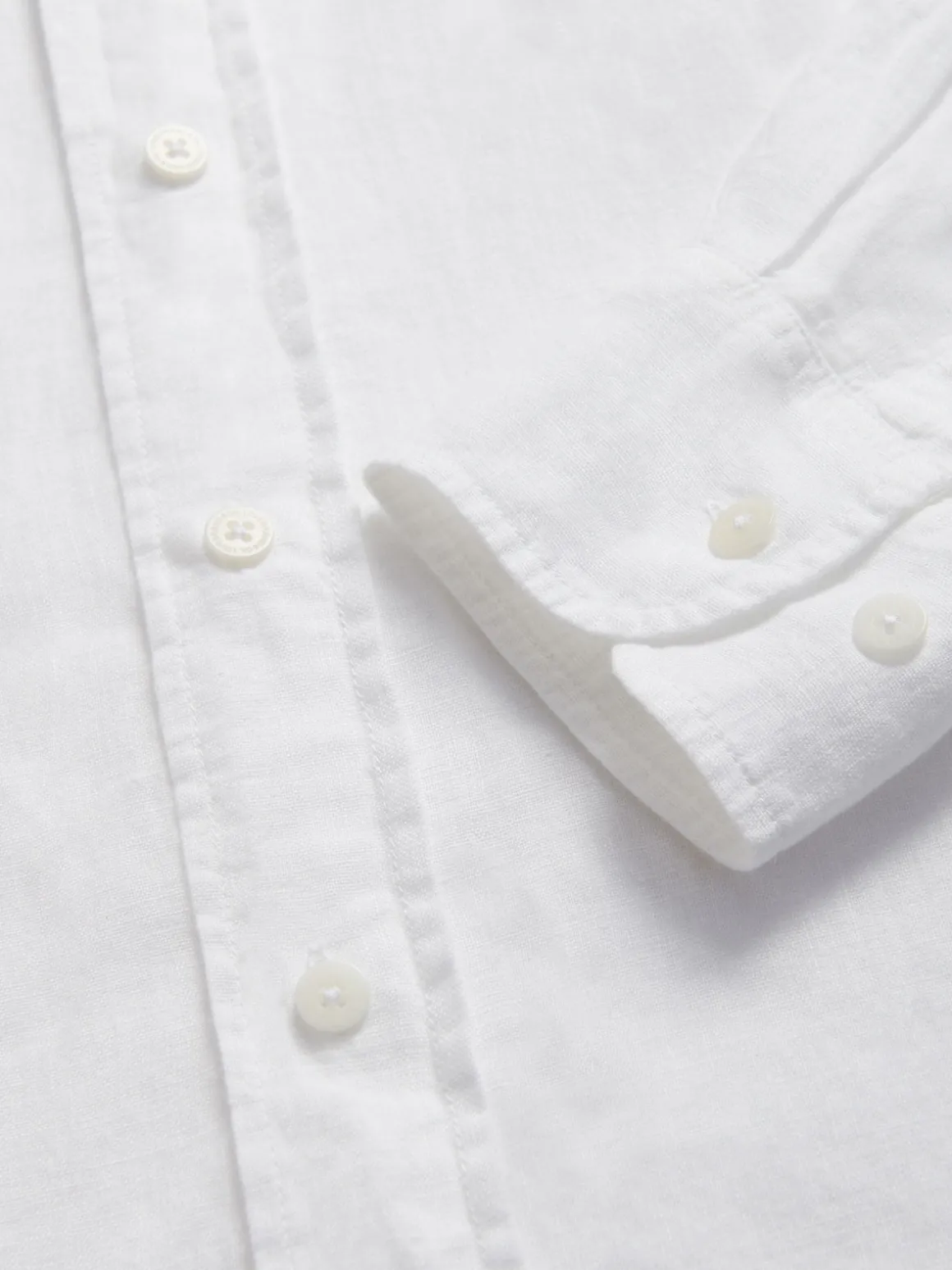 Men's White Andros Linen Shirt