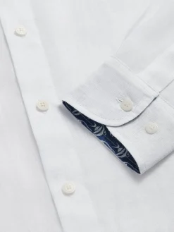 Men's White Go With The Flow Maycock Linen Shirt