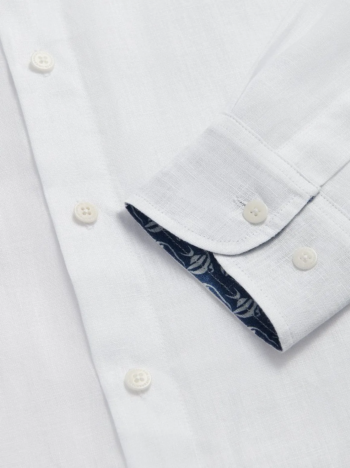 Men's White Go With The Flow Maycock Linen Shirt