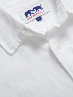 Men's White Manjack Linen Shirt