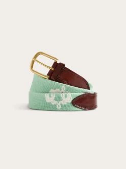Pimlico Needlepoint Belt - Elephant Palace Green