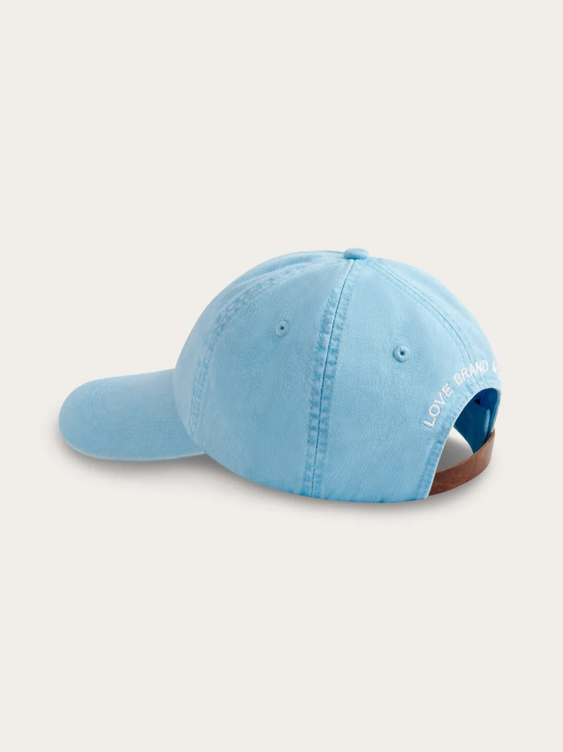 Sky Blue Rose Cap with Vegan Leather Strap