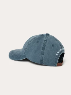 Washed Navy Rose Cap with Vegan Leather Strap