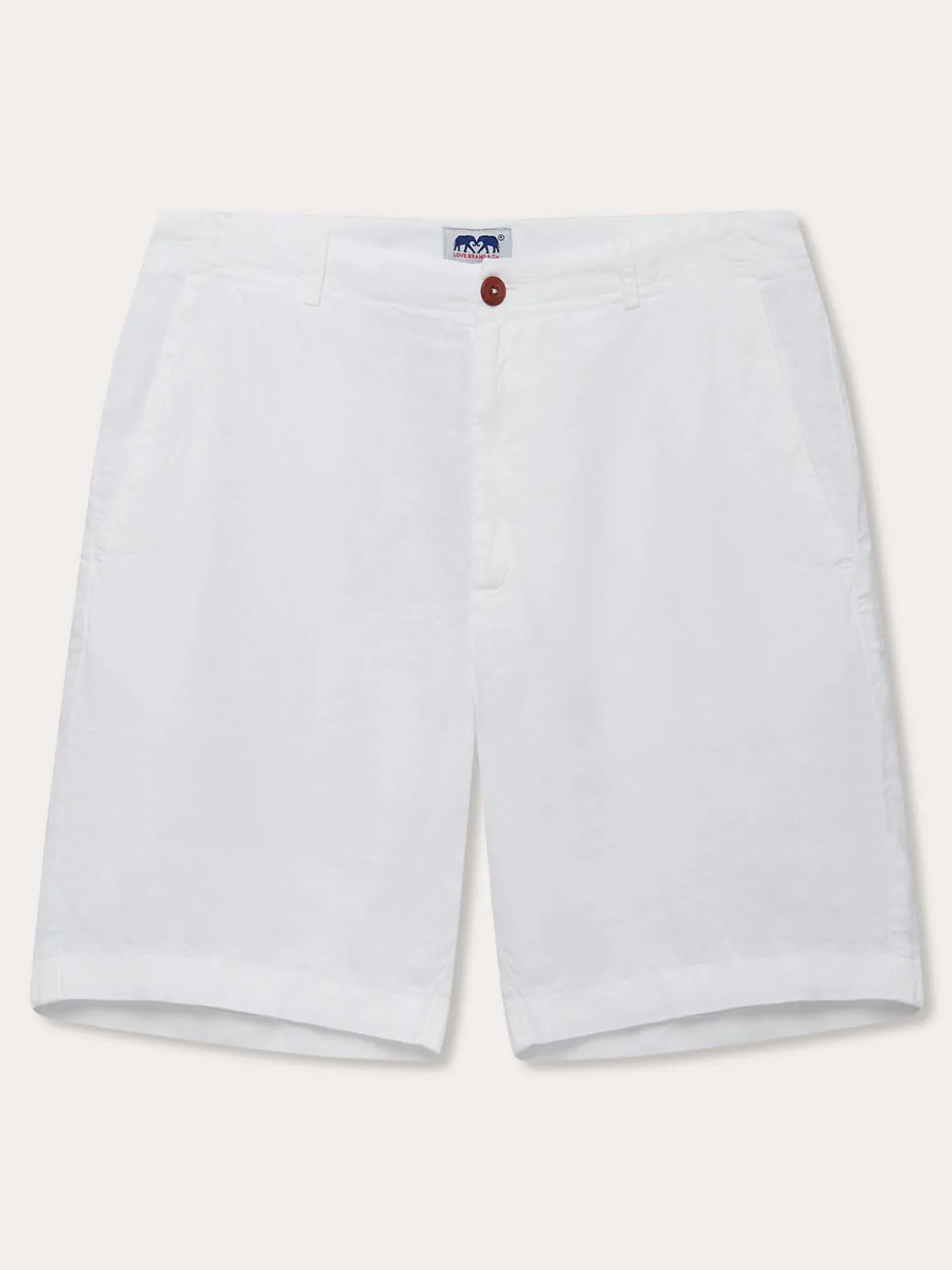 White Mens Linen Shorts