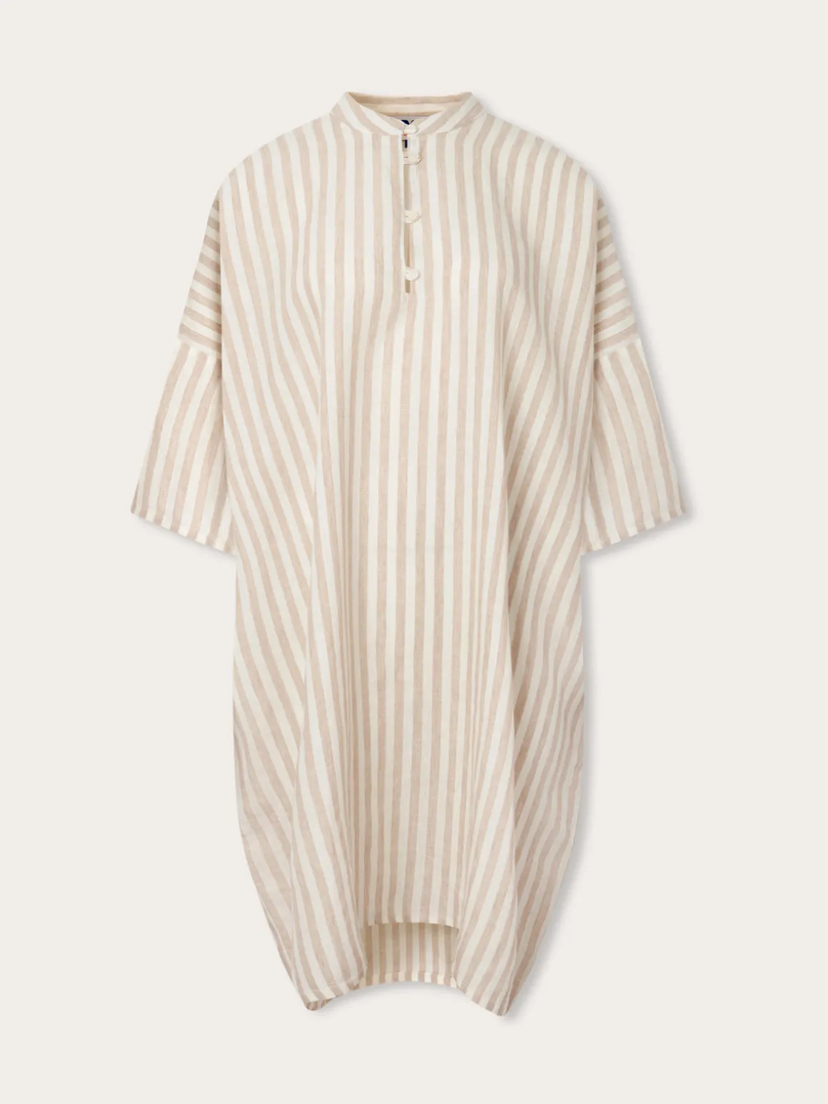 Womens Coconut Stripe Jumento Linen Poncho