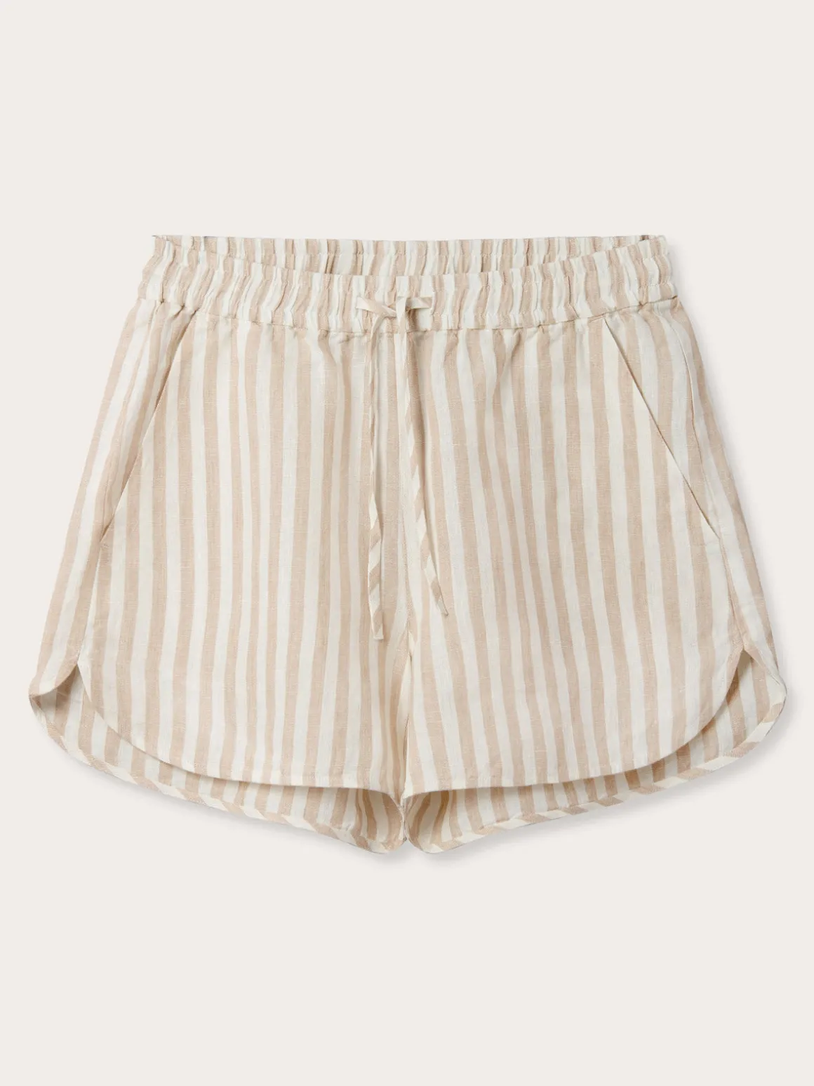 Womens Coconut Stripe Musha Linen Shorts