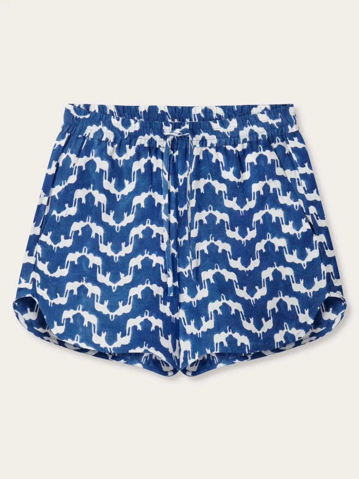 Womens Elephant Palace Blue Musha Linen Shorts