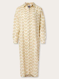Womens Elephant Palace Coconut Linen Shirt Dress