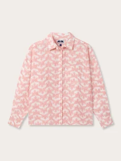 Womens Elephant Palace Strawberry Linen Shirt