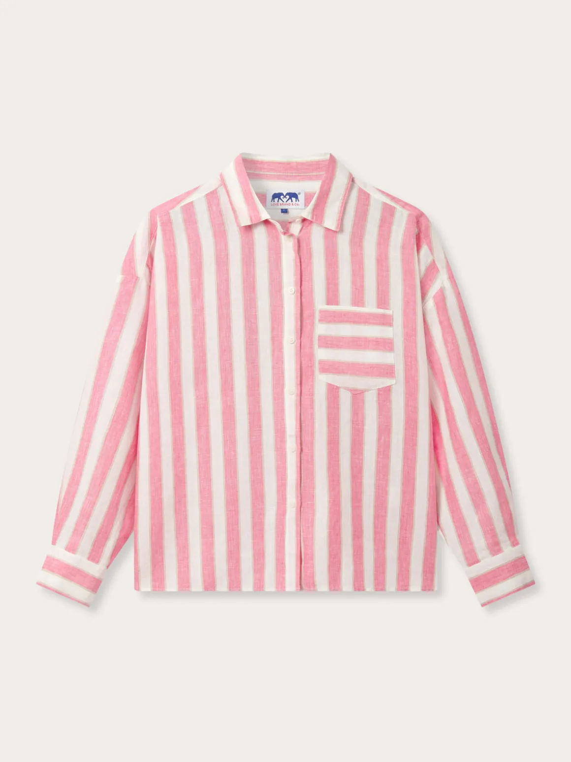 Womens Strawberries & Cream Inagua Linen Shirt