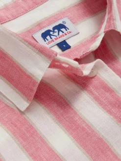 Womens Strawberries & Cream Linen Shirt Dress
