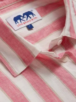 Womens Strawberries & Cream Inagua Linen Shirt