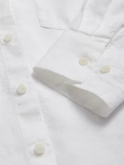 Womens White Inagua Linen Shirt