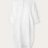 Womens White Jumento Linen Poncho
