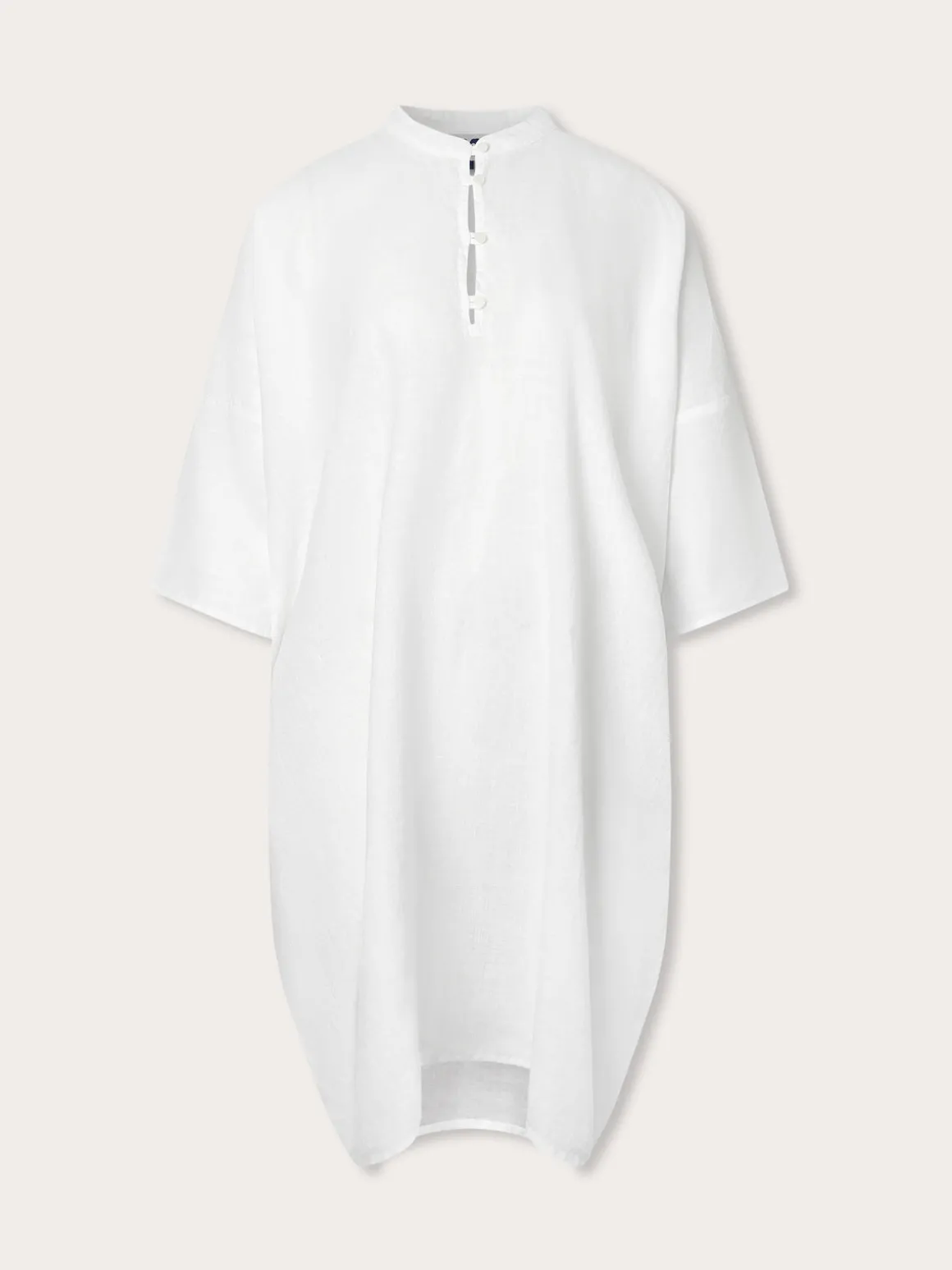 Womens White Jumento Linen Poncho