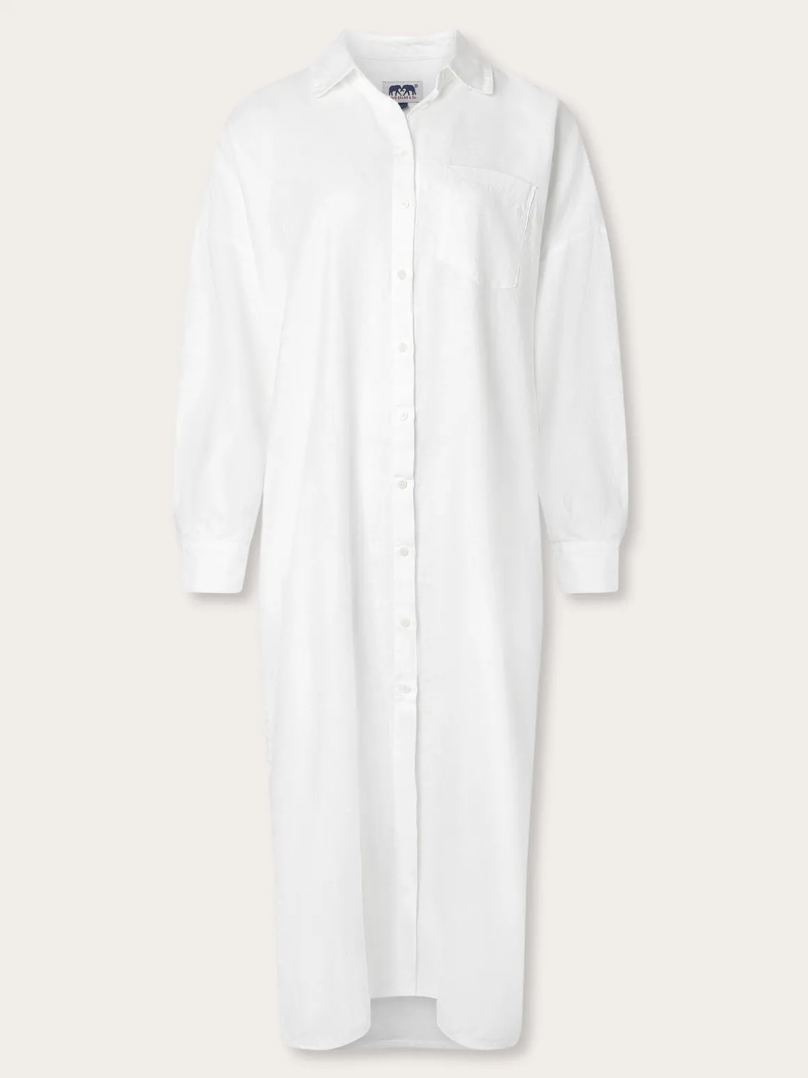 Womens White Sapodilla Linen Shirt Dress